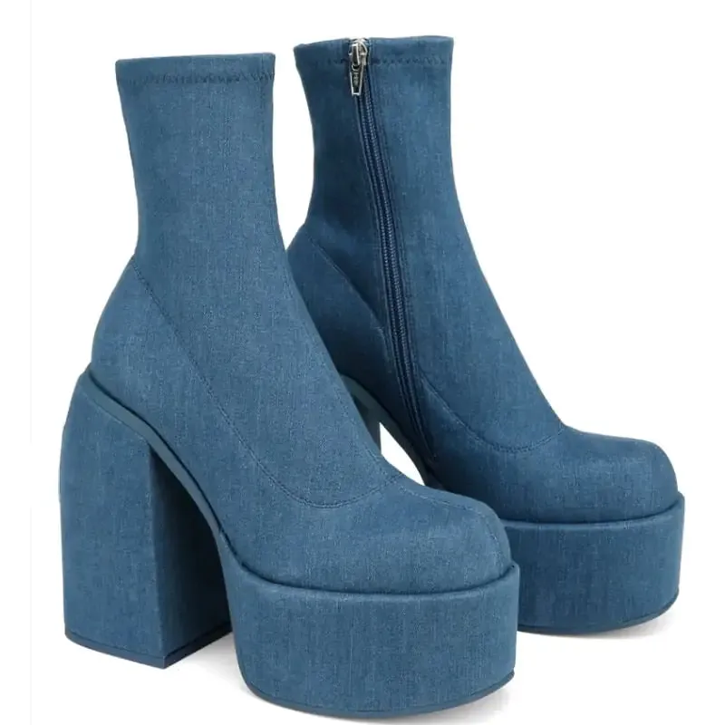 Platform Block Heel Boots | Sock Fit | Bold & Elevated