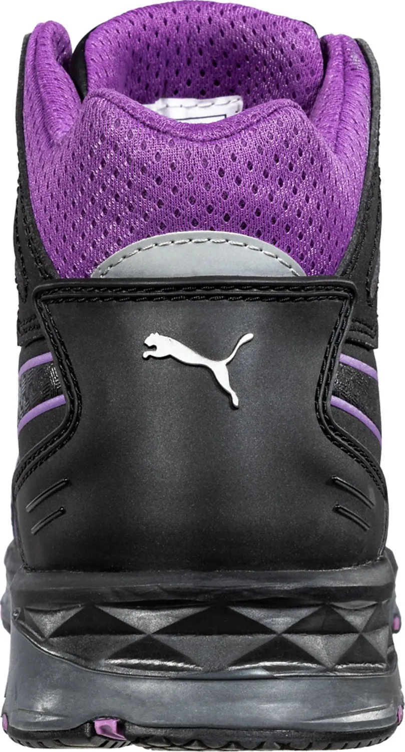 Puma Safety Womens Stepper 2.0 Mid ASTM EH Black/Purple Mesh Work Boots 6 M