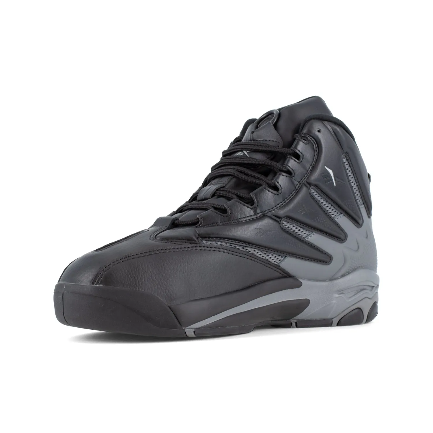 Reebok Mens The Blast Black/Dark Gray Leather MetGuard Work Shoes 10 W
