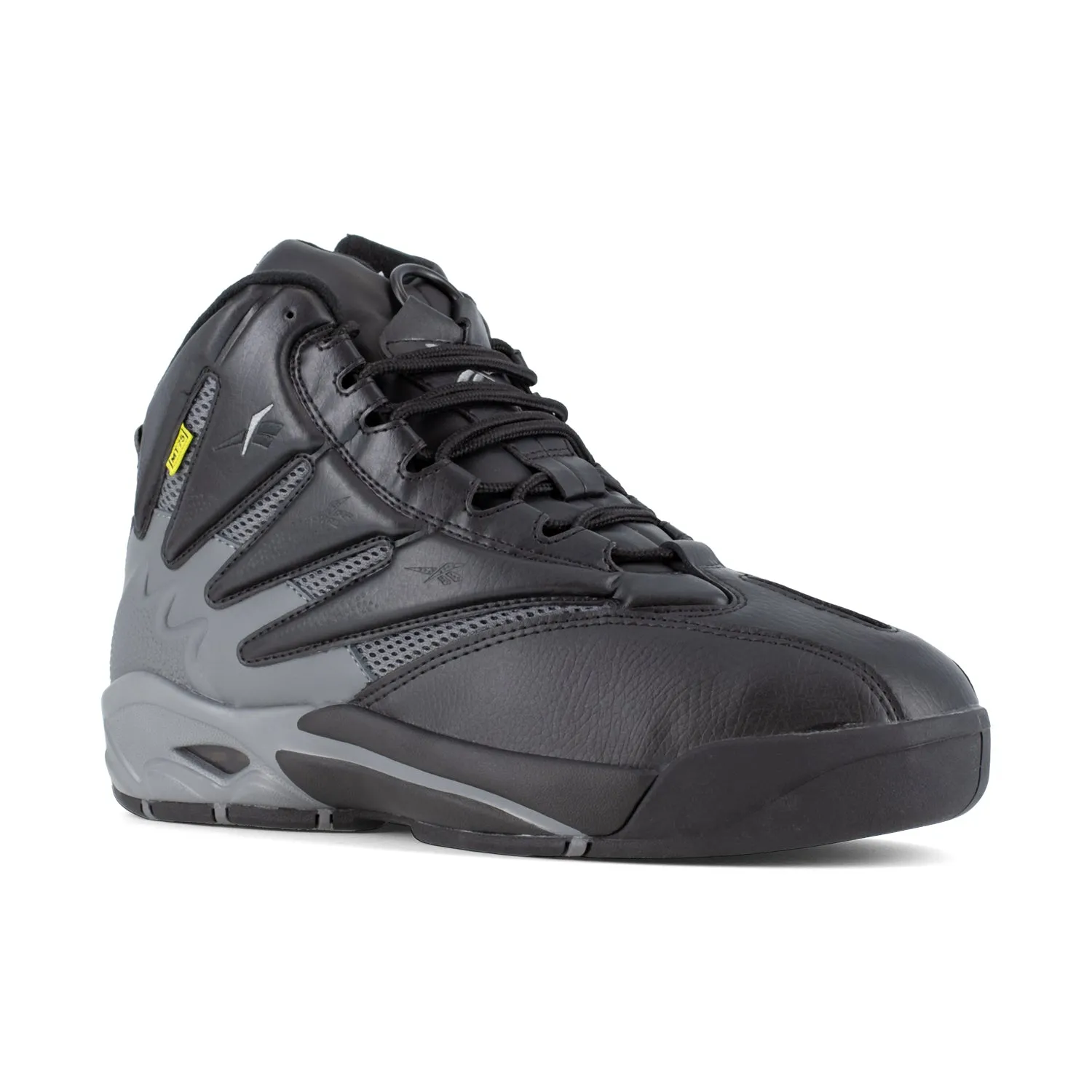 Reebok Mens The Blast Black/Dark Gray Leather MetGuard Work Shoes 10 W