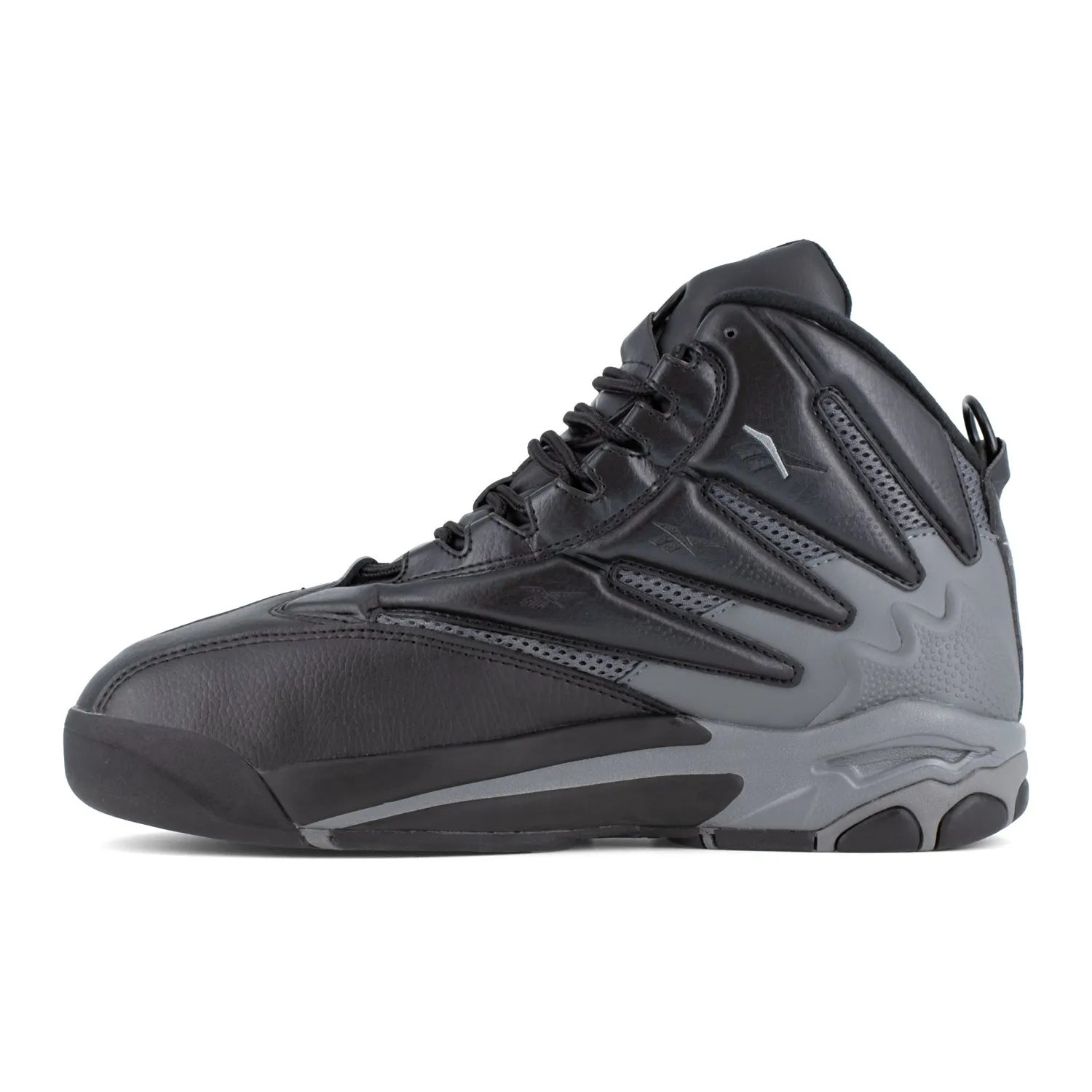 Reebok Mens The Blast Black/Dark Gray Leather MetGuard Work Shoes 10 W