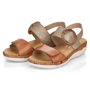 Remonte Jocelyn 53 Brown/Metallic Leather Sandal (Women's)