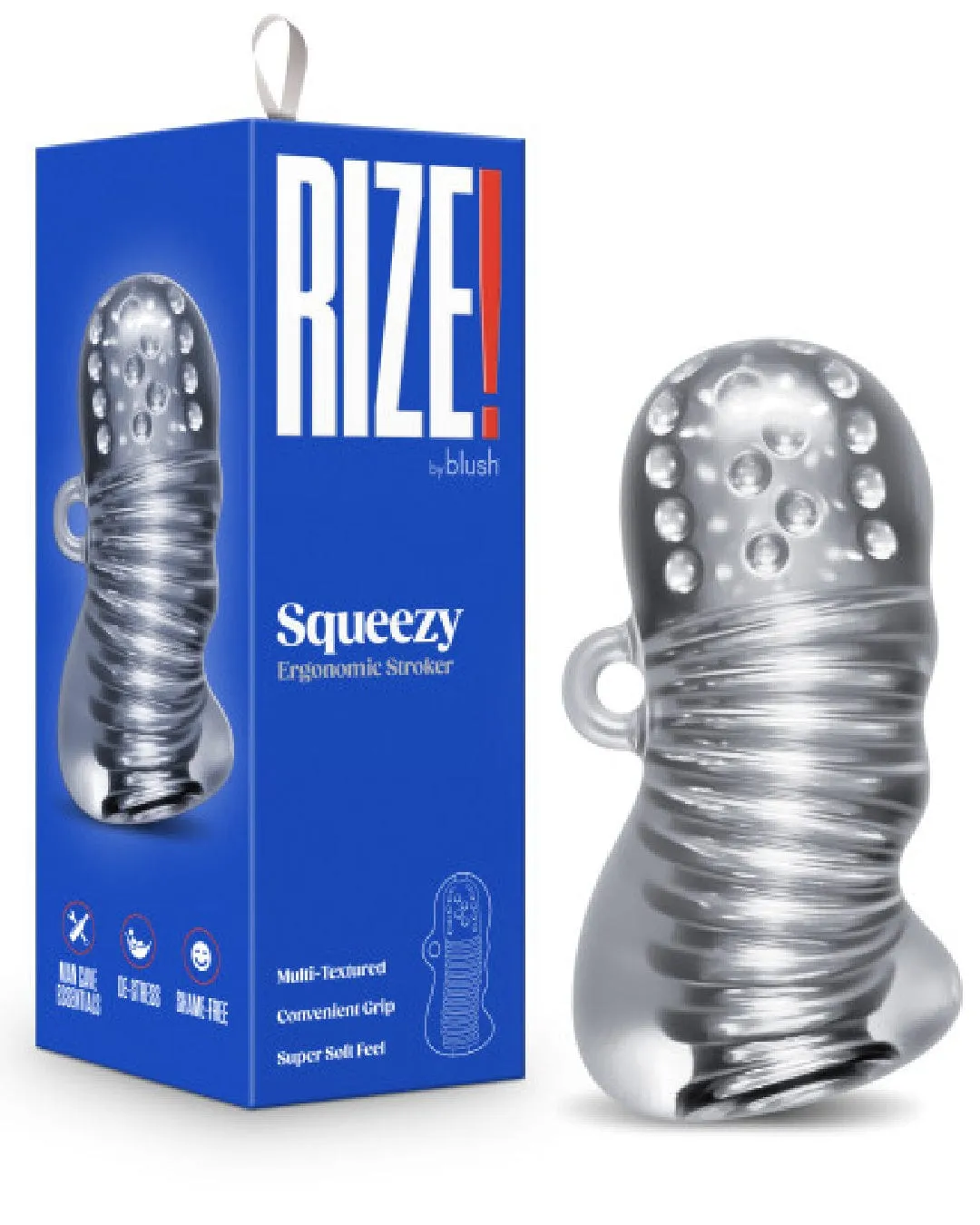 Rize Squeezy Clear Textured Compact Stroker