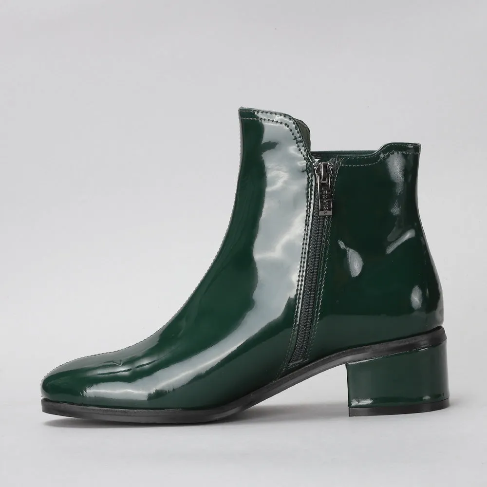 Romy - Bottle Green Patent