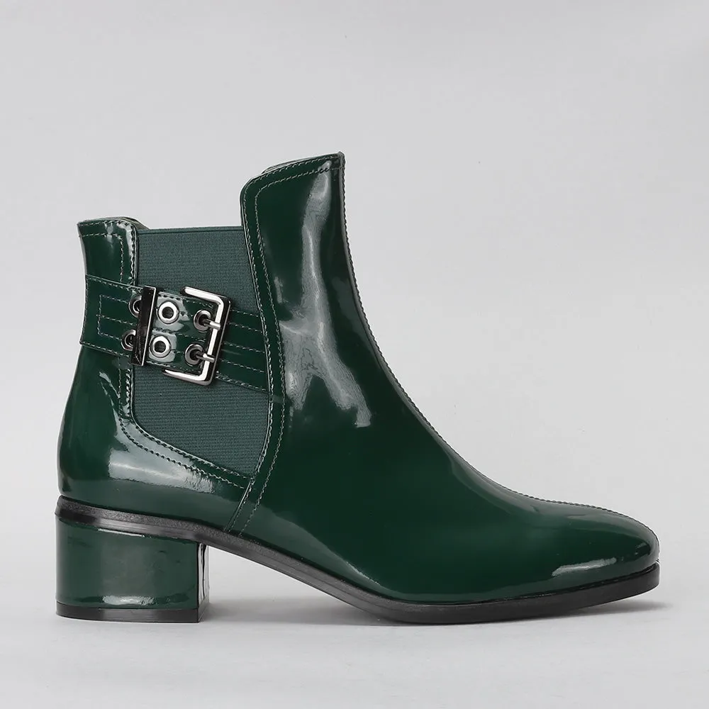 Romy - Bottle Green Patent
