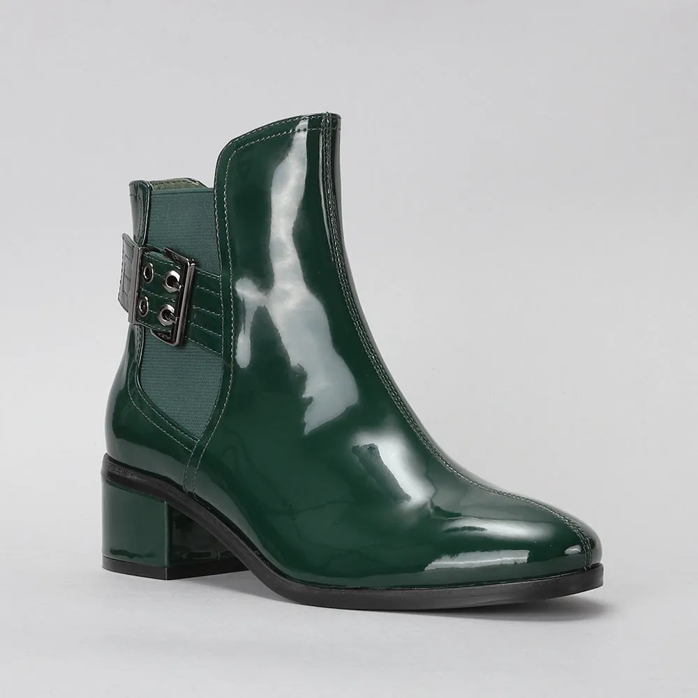 Romy - Bottle Green Patent