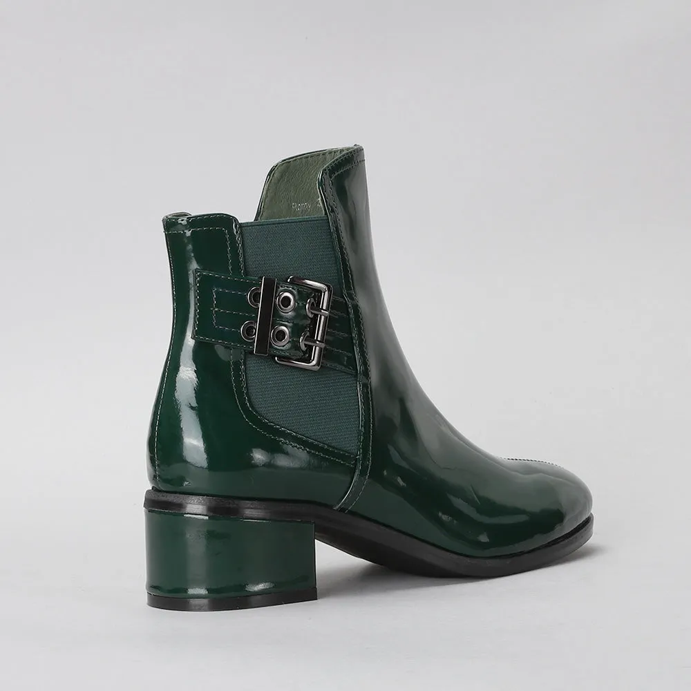 Romy - Bottle Green Patent