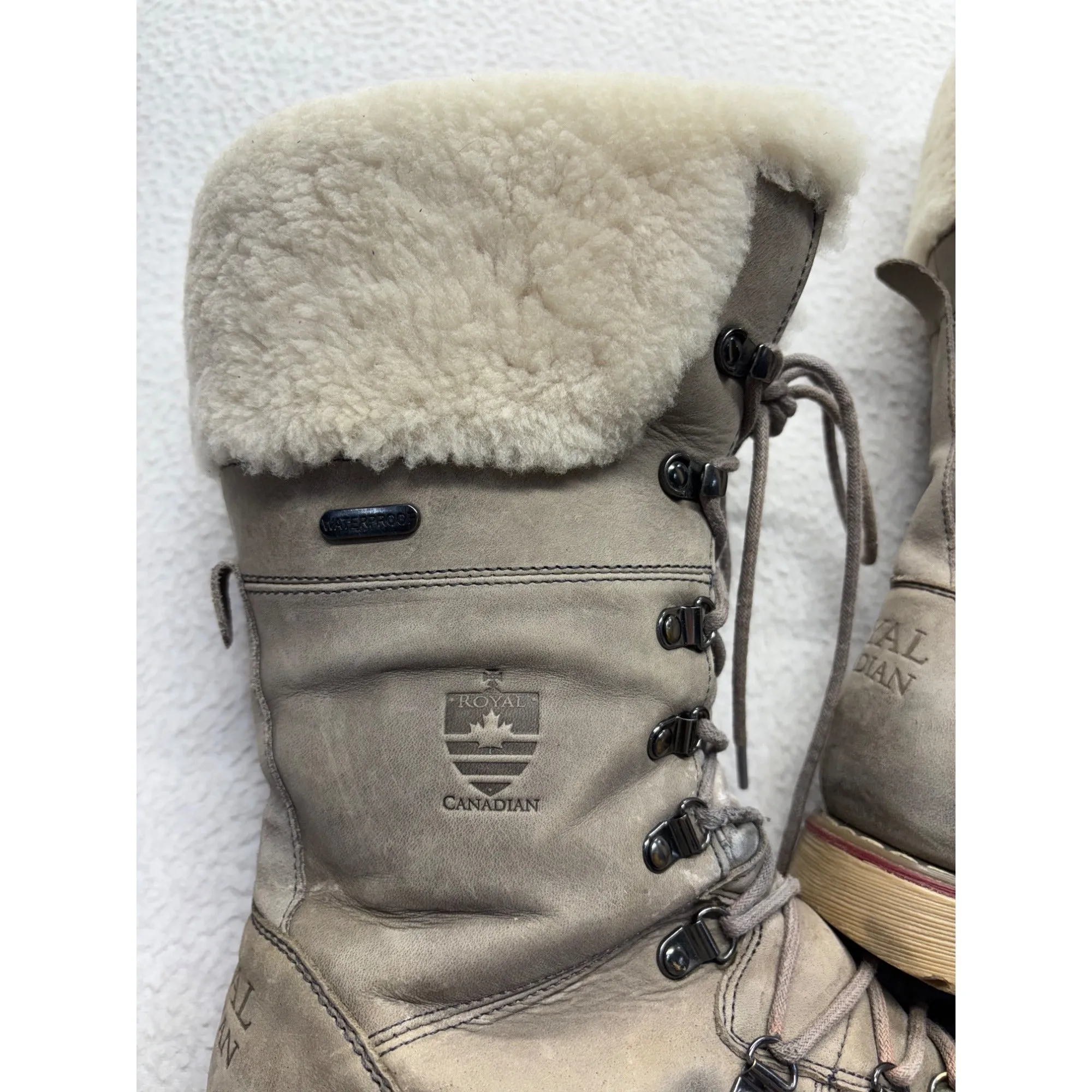 Royal Canadian Womens Fur-Lined Leather Winter Boots #7615