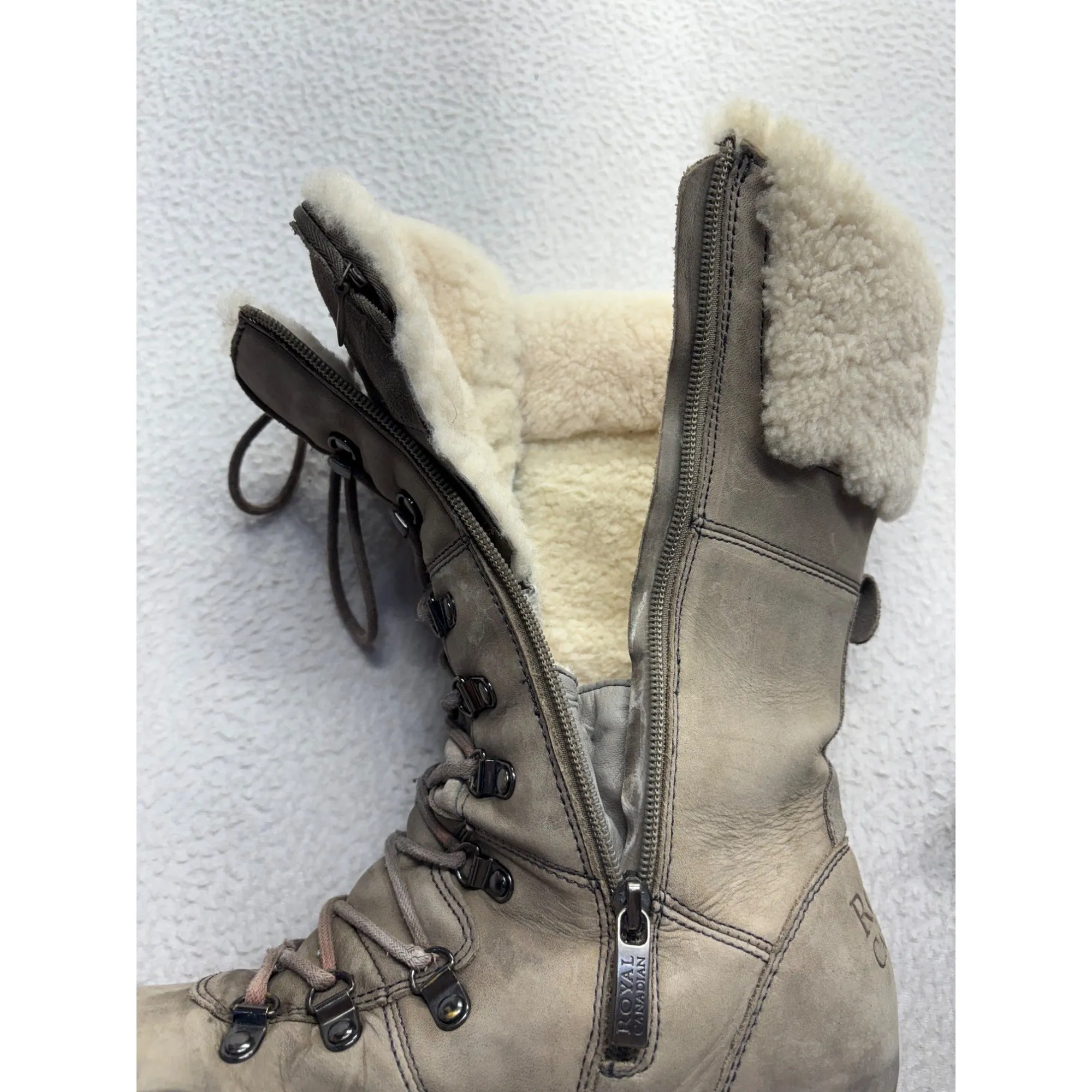 Royal Canadian Womens Fur-Lined Leather Winter Boots #7615