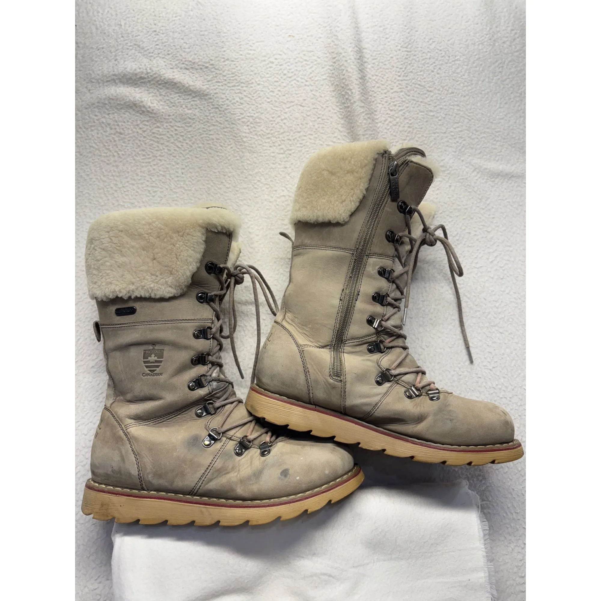 Royal Canadian Womens Fur-Lined Leather Winter Boots #7615