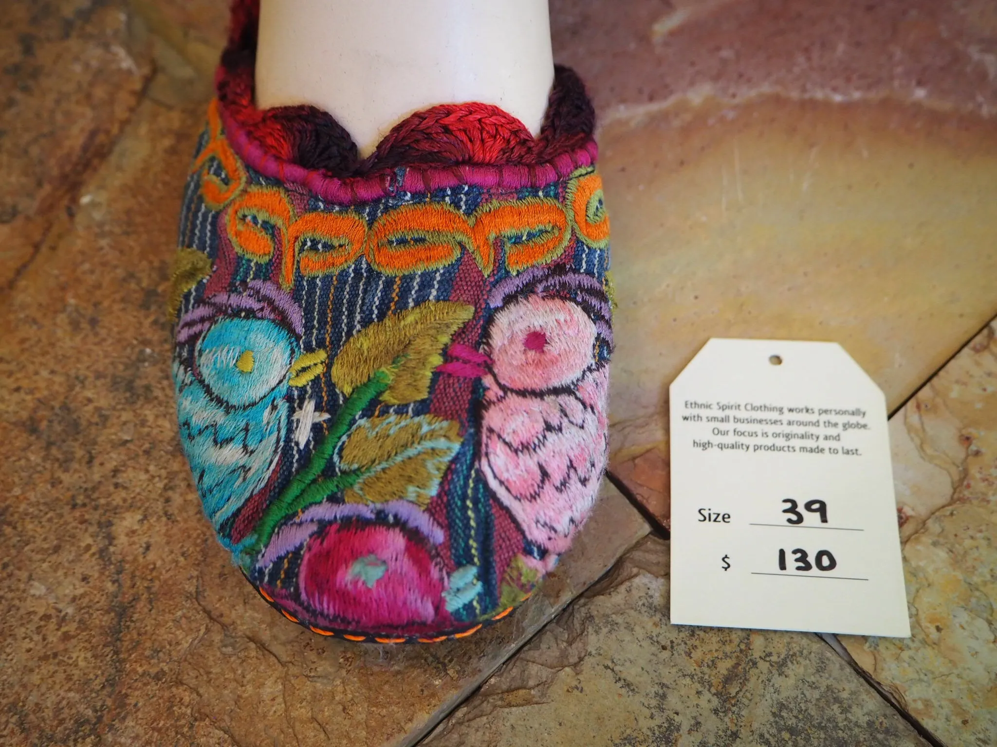 Size 39 Ballerina Sandals - Blue and Pink Love Birds