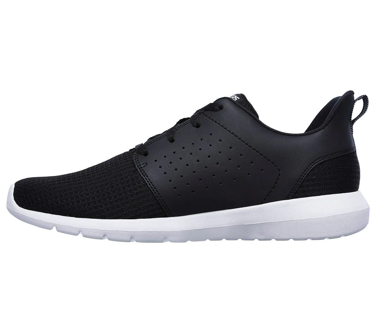 SKECHERS Men's Foreflex lace up athletic walking and training sneaker in Black/White