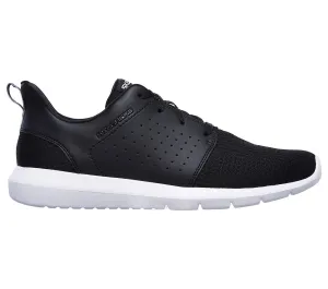 SKECHERS Men's Foreflex lace up athletic walking and training sneaker in Black/White