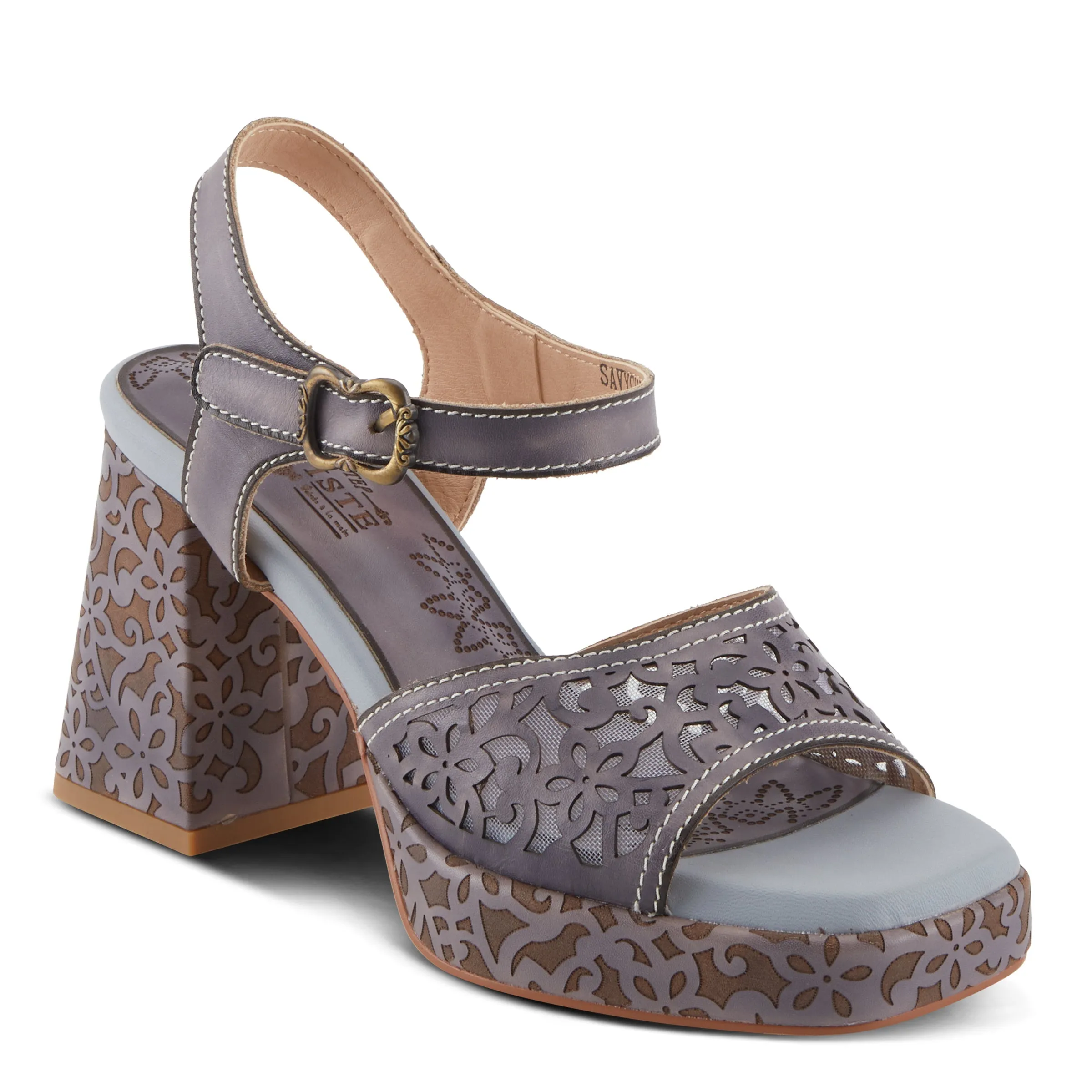 Spring Step Shoes  L'Artiste Savychic Women's Leather Sandals 3.5" Heel