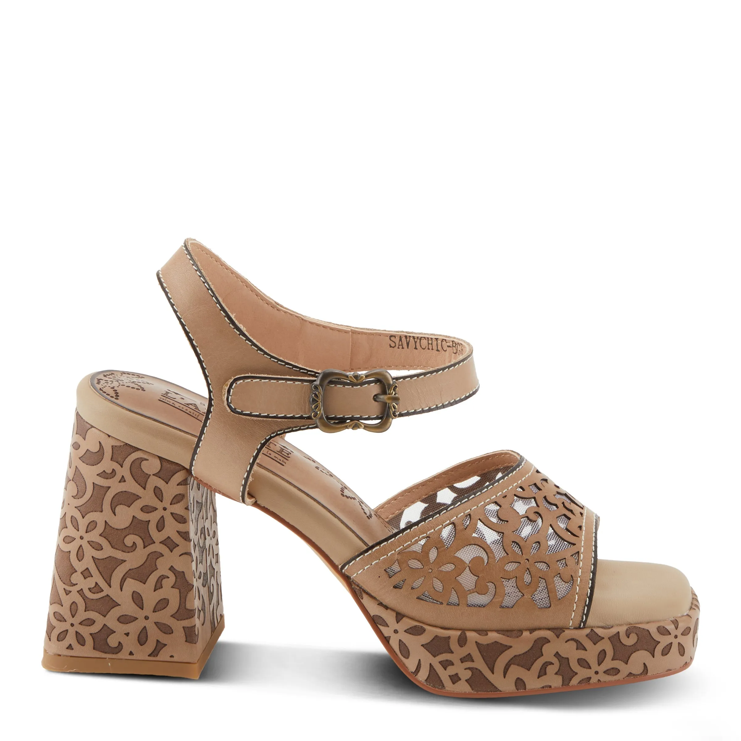 Spring Step Shoes  L'Artiste Savychic Women's Leather Sandals 3.5" Heel
