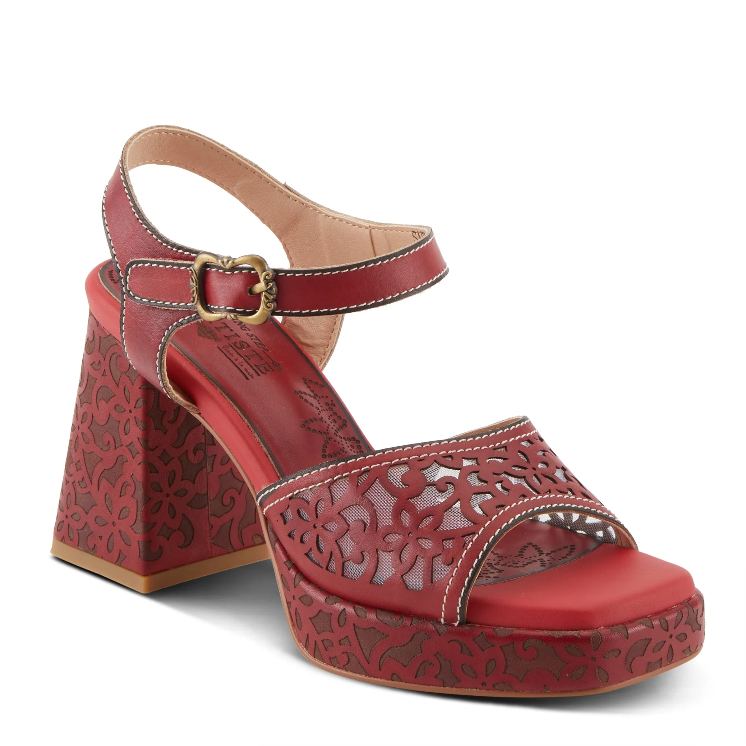 Spring Step Shoes  L'Artiste Savychic Women's Leather Sandals 3.5" Heel
