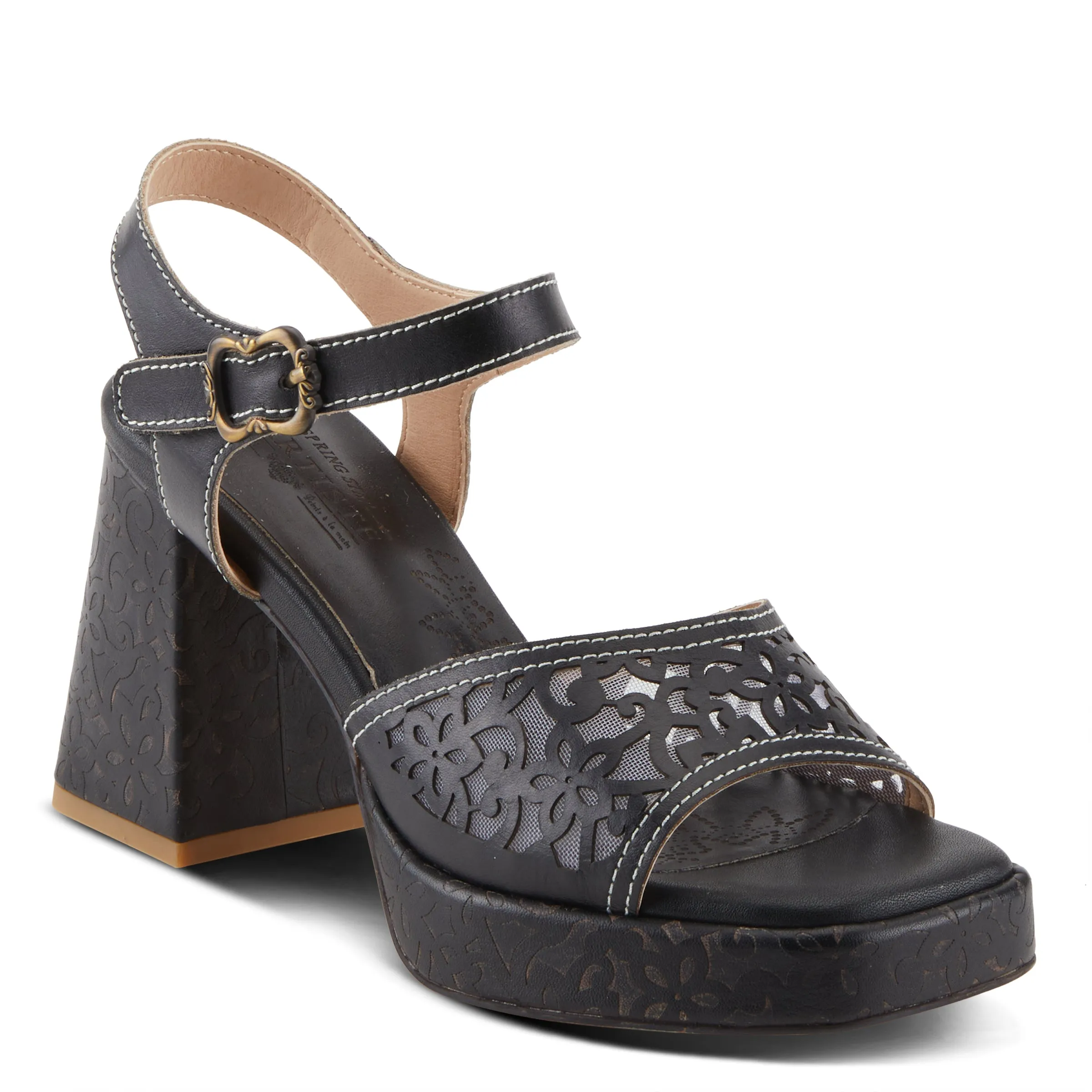 Spring Step Shoes  L'Artiste Savychic Women's Leather Sandals 3.5" Heel