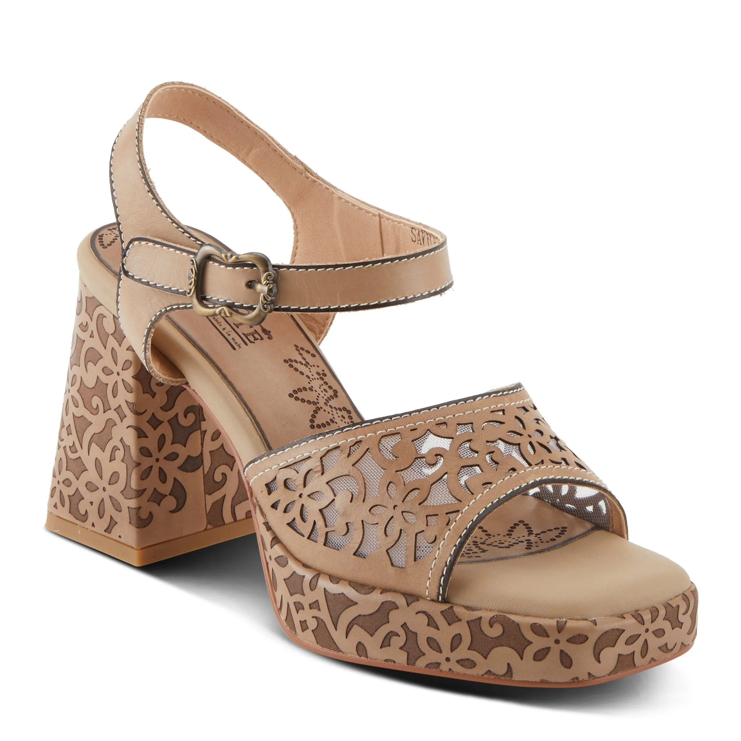 Spring Step Shoes  L'Artiste Savychic Women's Leather Sandals 3.5" Heel