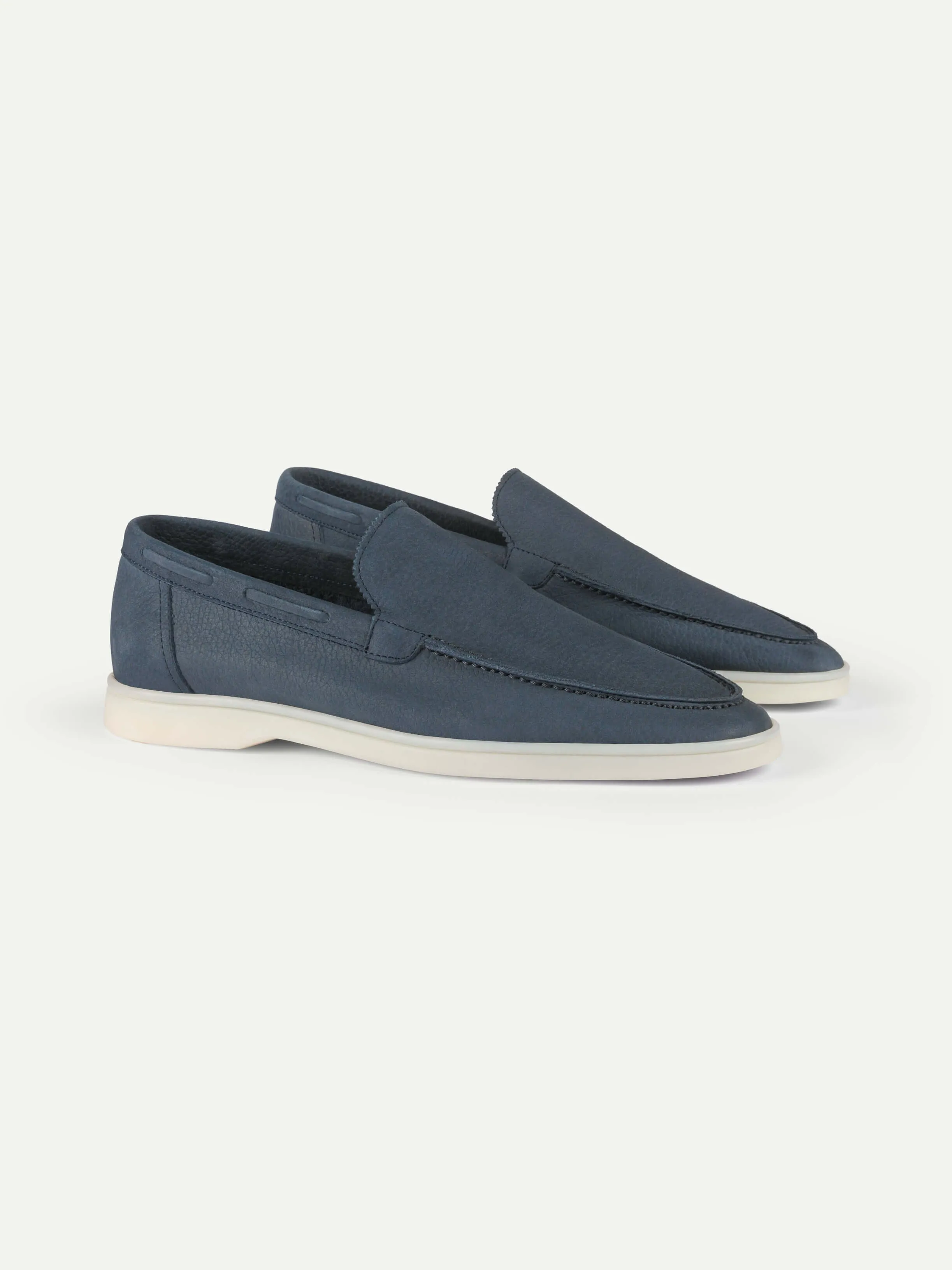 Steel Blue Nubuck - Yacht Loafers