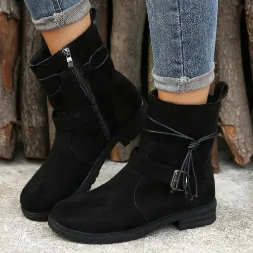 Suede Zip Boots