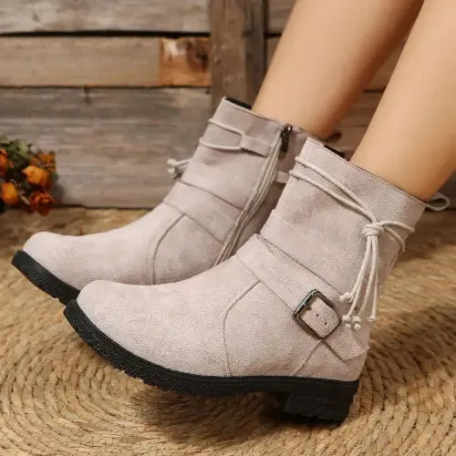 Suede Zip Boots