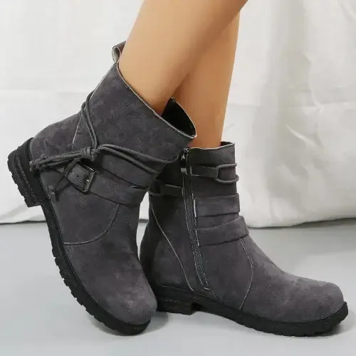 Suede Zip Boots