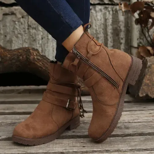 Suede Zip Boots