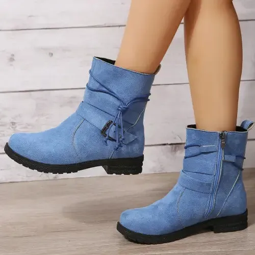 Suede Zip Boots
