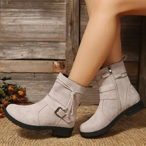 Suede Zip Boots