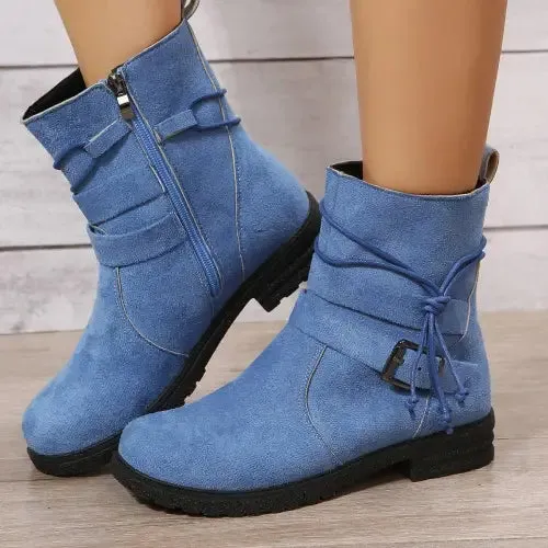 Suede Zip Boots