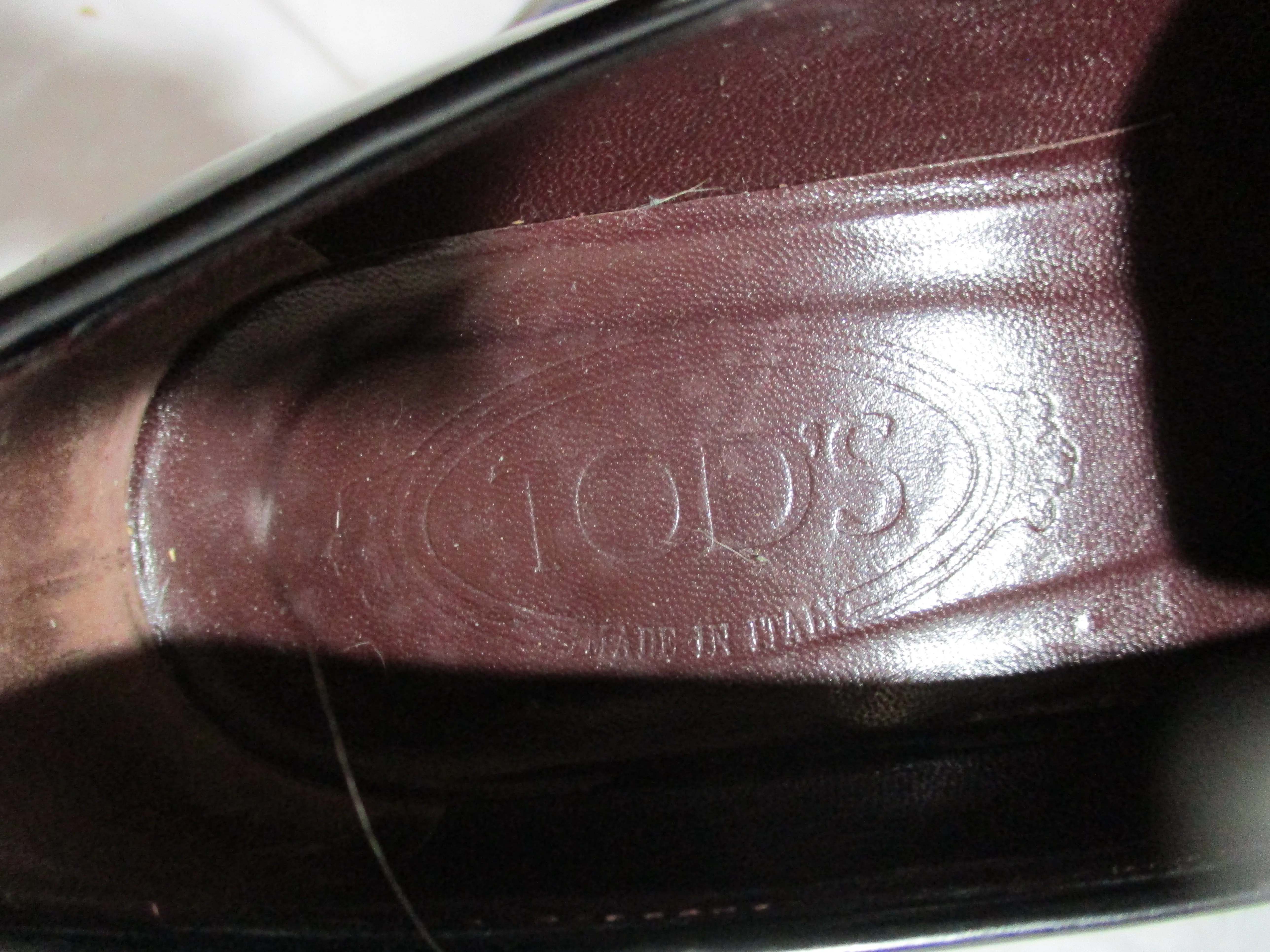 TODS ITALY LEATHER Driving Walking Slip On Moc Shoe Pointy Toe BLACK 7.5