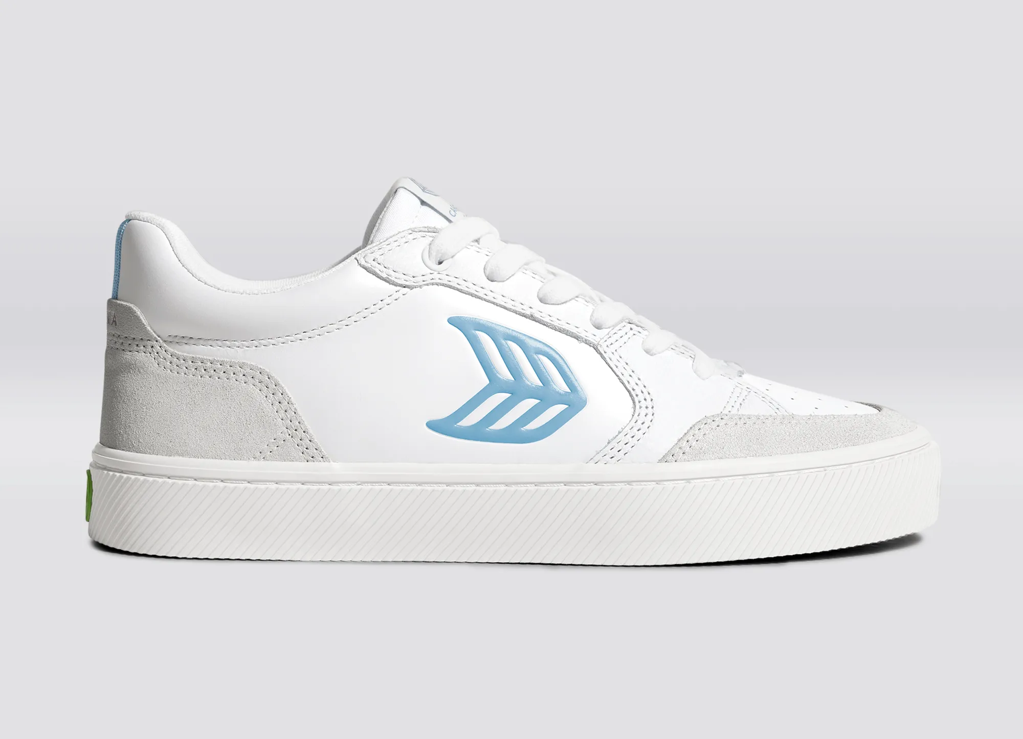 VALLELY White Leather Vintage White Suede Argentina Blue Logo Sneaker Men