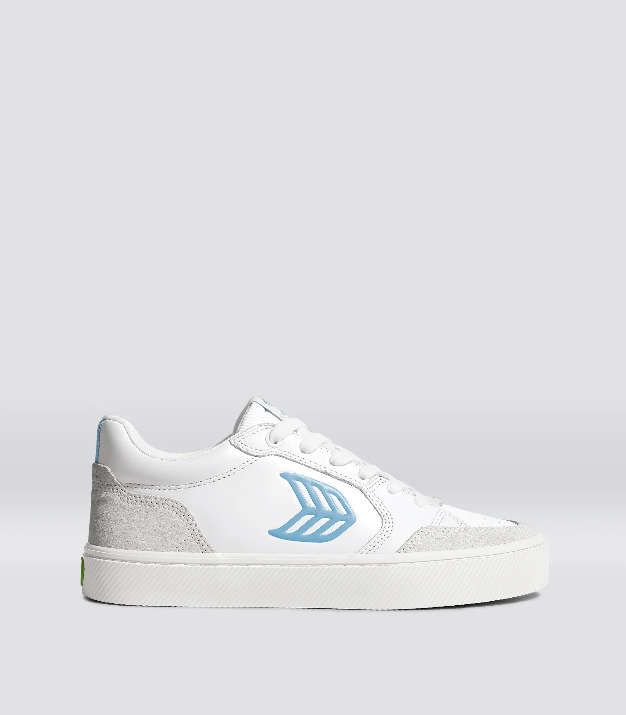 VALLELY White Leather Vintage White Suede Argentina Blue Logo Sneaker Men