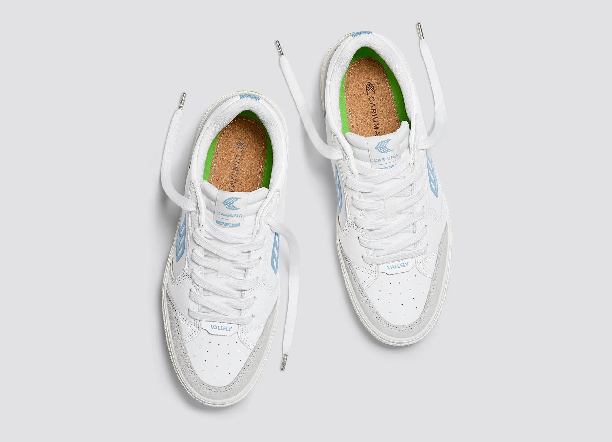 VALLELY White Leather Vintage White Suede Argentina Blue Logo Sneaker Men