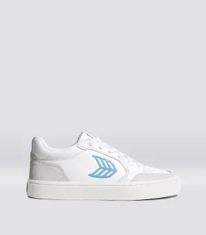 VALLELY White Leather Vintage White Suede Argentina Blue Logo Sneaker Men