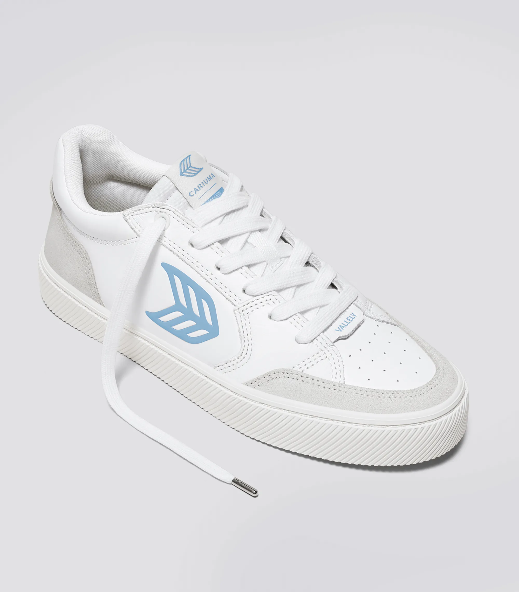 VALLELY White Leather Vintage White Suede Argentina Blue Logo Sneaker Men