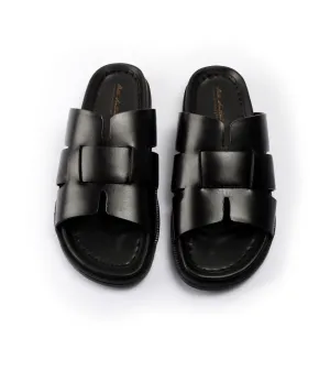 Verona Leather Slippers - Black