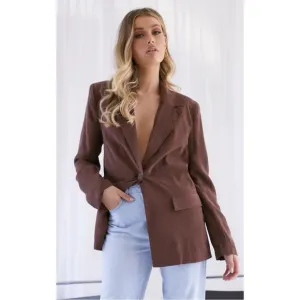 WE WORE WHAT Relaxed Brown Blazer Size Medium