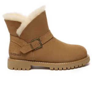 Women Buckle Mini Boots