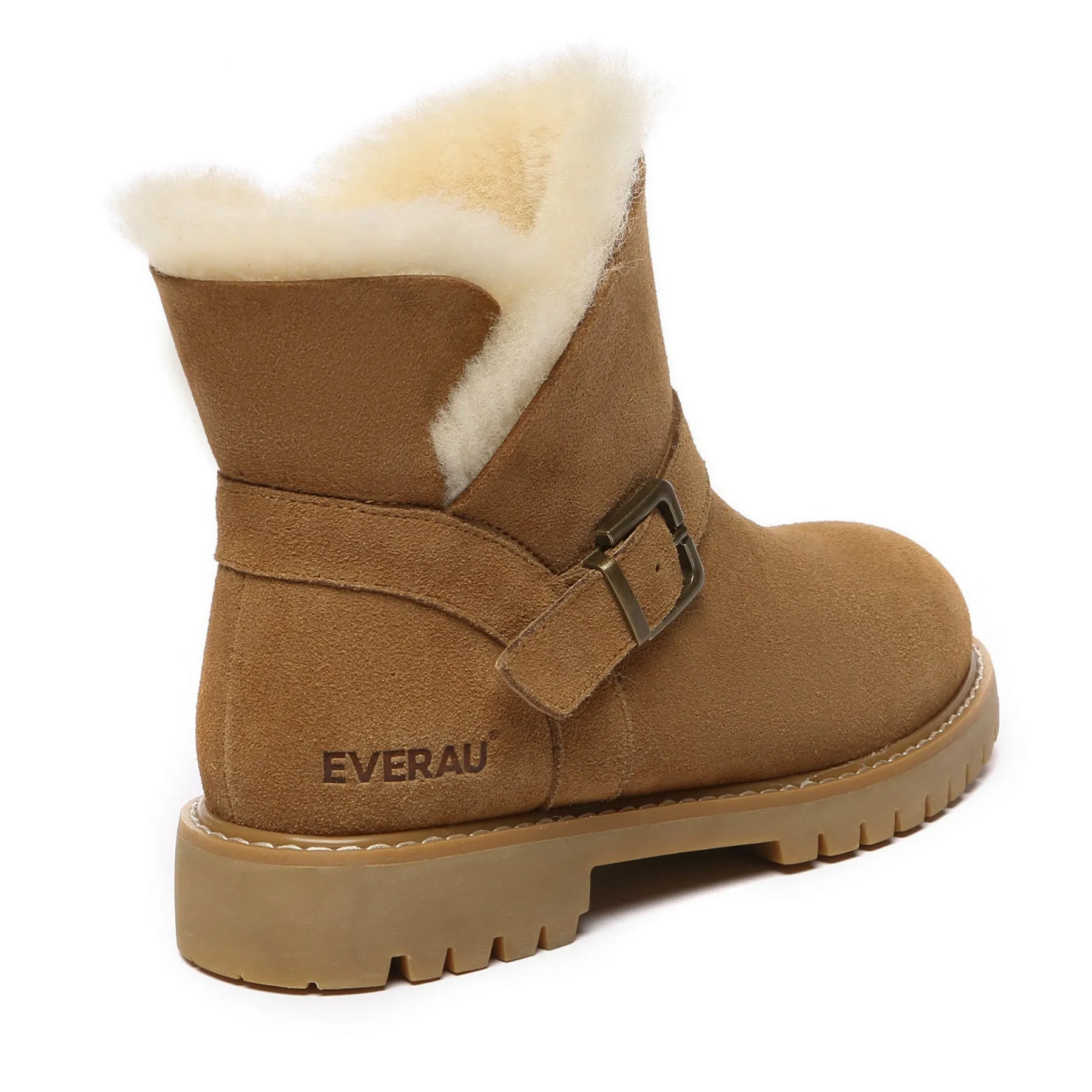 Women Buckle Mini Boots