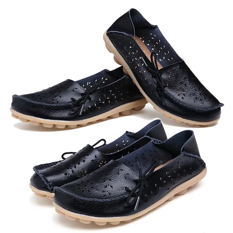 Women Casual Shoes Breathable Leather Loafers