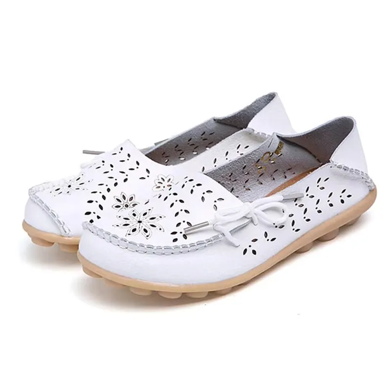 Women Casual Shoes Breathable Leather Loafers