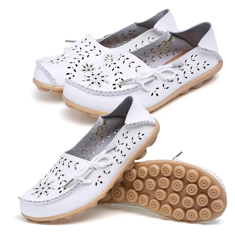 Women Casual Shoes Breathable Leather Loafers