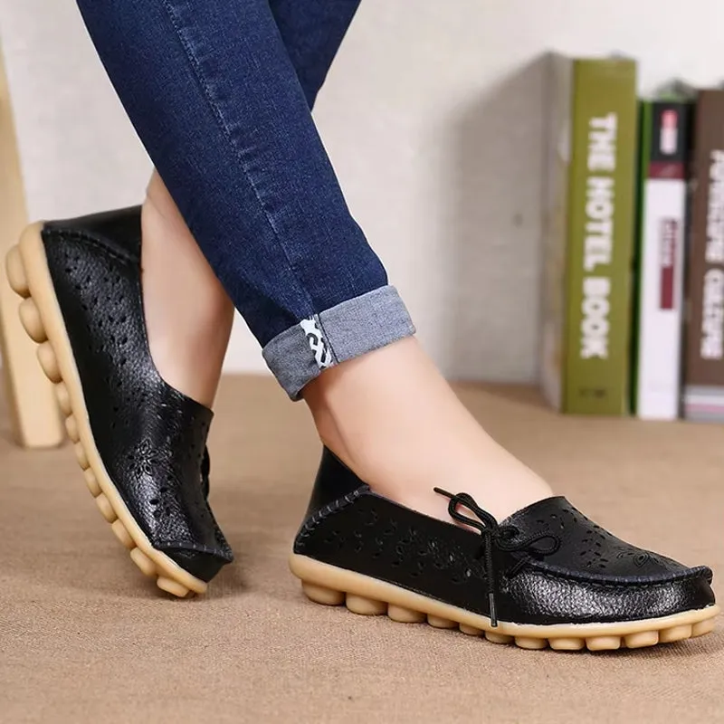 Women Casual Shoes Breathable Leather Loafers