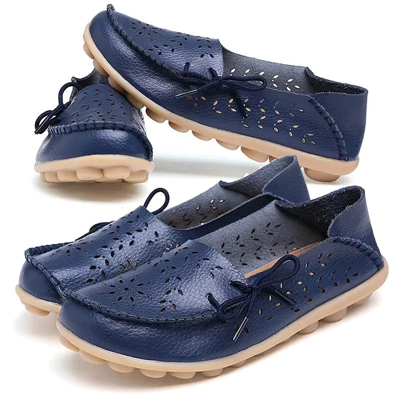 Women Casual Shoes Breathable Leather Loafers