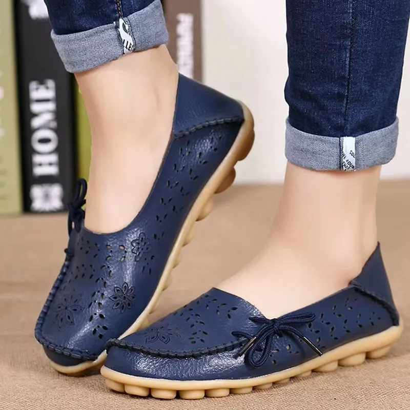 Women Casual Shoes Breathable Leather Loafers