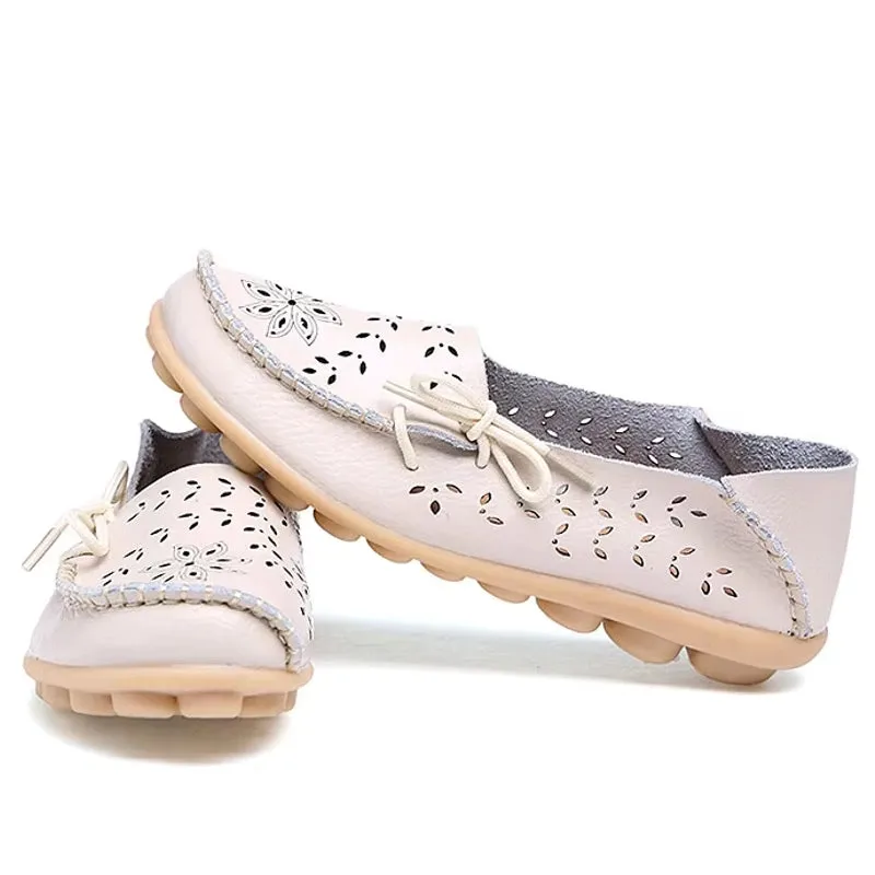 Women Casual Shoes Breathable Leather Loafers