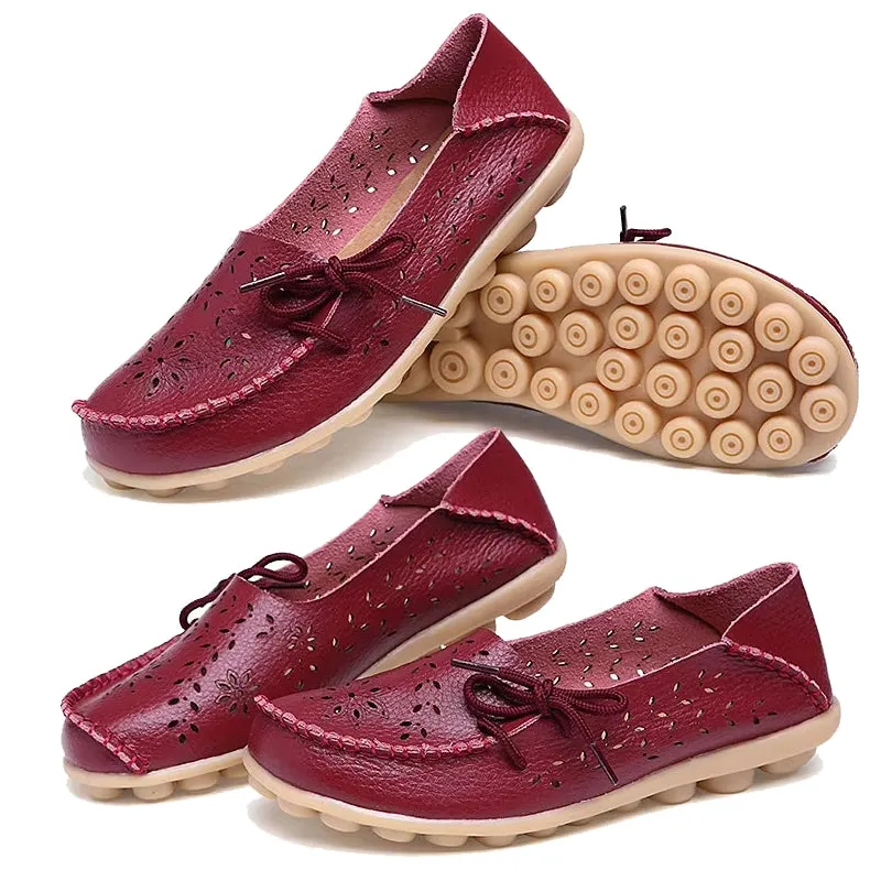 Women Casual Shoes Breathable Leather Loafers