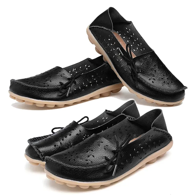 Women Casual Shoes Breathable Leather Loafers