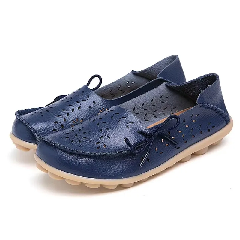 Women Casual Shoes Breathable Leather Loafers